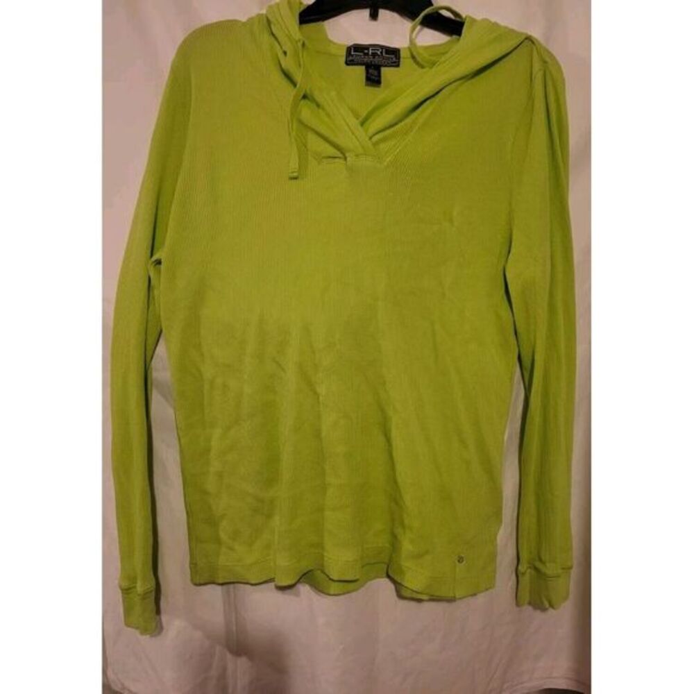 Lauren Ralph Lauren Active Large Neon Green Fashion Hoodie, 100% Cotton $64